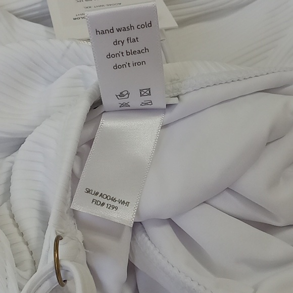 NEW Andie Bathing White  Swimwear Women The Sardinia Ribbed One Piece Small - Picture 4 of 5